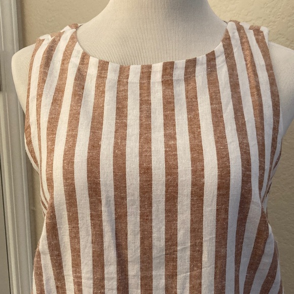 NWT Old Navy Brown and White Striped Dress - Picture 2 of 5